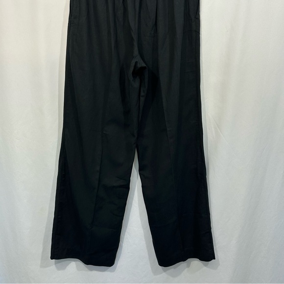 NWT Madewell Pull On Straight Wide Leg Linen Blend Pants in Drapey Twill Black - Picture 9 of 13